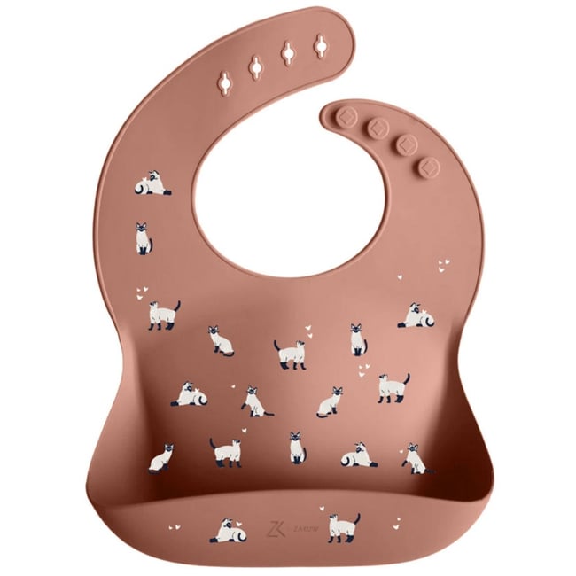 Bavoir en silicone rose <span itemprop=