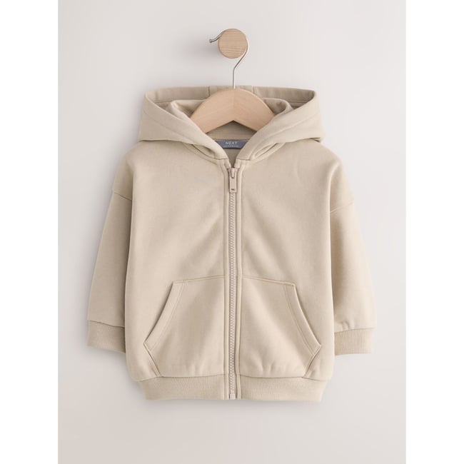 Sweat à capuche zippé pierre neutre <span itemprop=