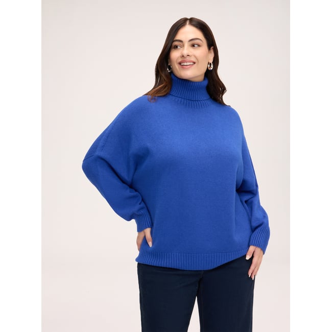 Pull col roulé bleuet <span itemprop=