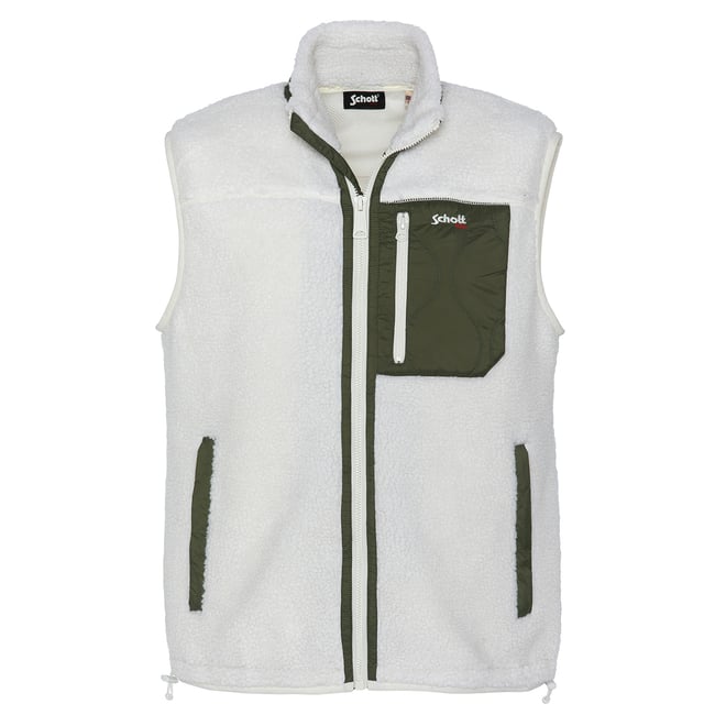 Sweatshirt zippé sans manche en sherpa - SCHOTT