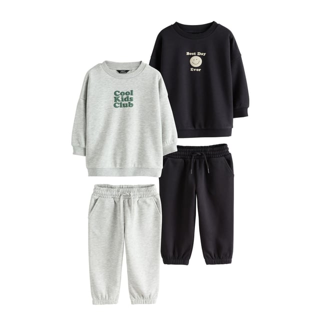 Haut ras du cou et pantalon de jogging, 4 pcs gris <span itemprop=