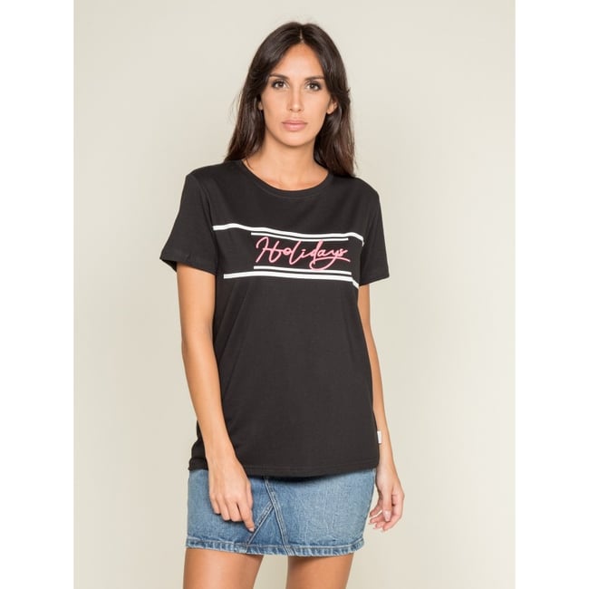 T-shirt Col Rond Message Foliday - DONA LISA