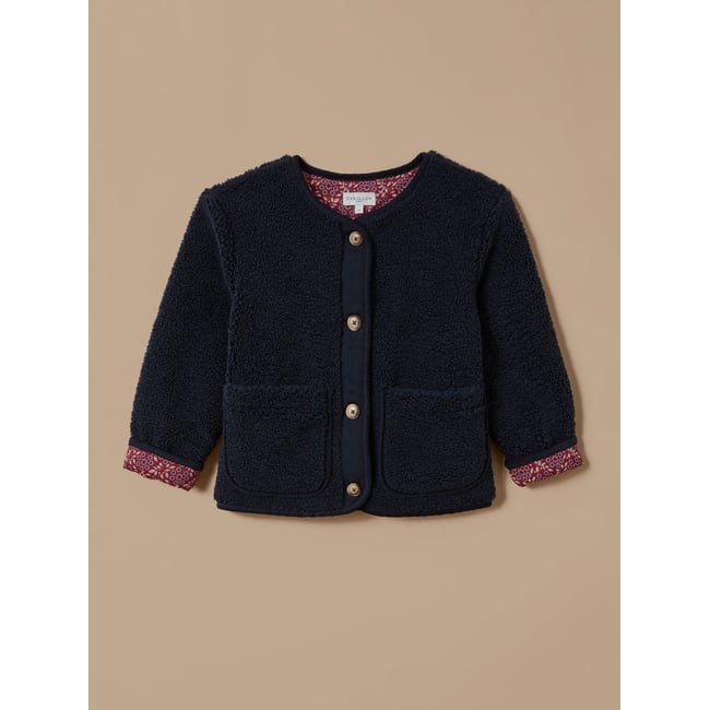 Veste en sherpa marine <span itemprop=