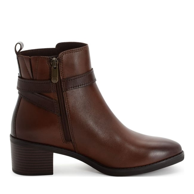 Bottine en cuir marron antilope <span itemprop=