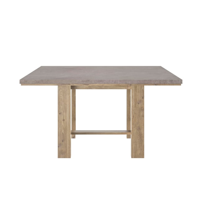 Table carrée et pied massif Couleur beige <span itemprop=