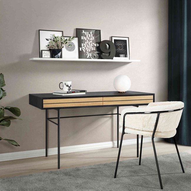 Bureau avec tiroirs en bois Couleur noir <span itemprop=
