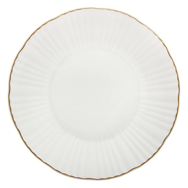 Lot de 6 assiettes creuses rondes en porcelaine DAPHNE Couleur blanc <span itemprop=