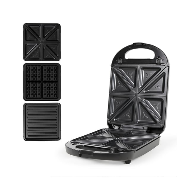 Appareil 3 en 1 gaufres, croques et grill 4 personnes - Livoo x Marmiton noir <span itemprop=