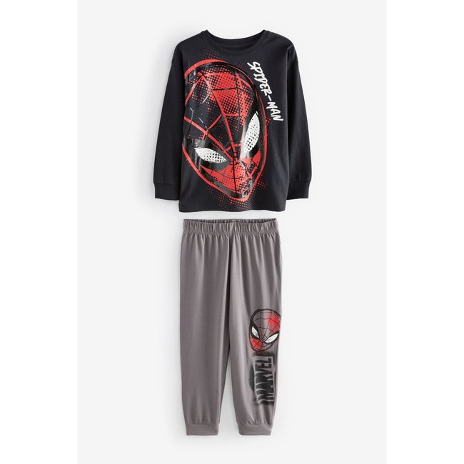 Pyjama long spider-man manches longues noir/gris spiderma <span itemprop=