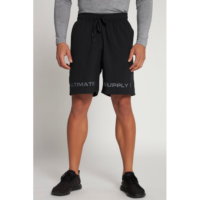 Short de fitness technique à taille noir <span itemprop=