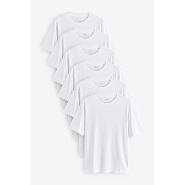 T-shirt basique, lot de 6 blanc <span itemprop=