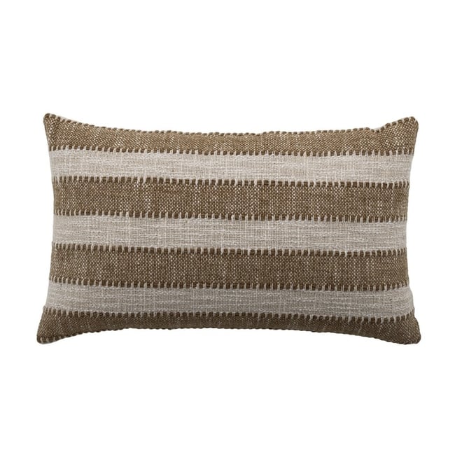 Coussin salon rayures coton  CINTA beige <span itemprop=