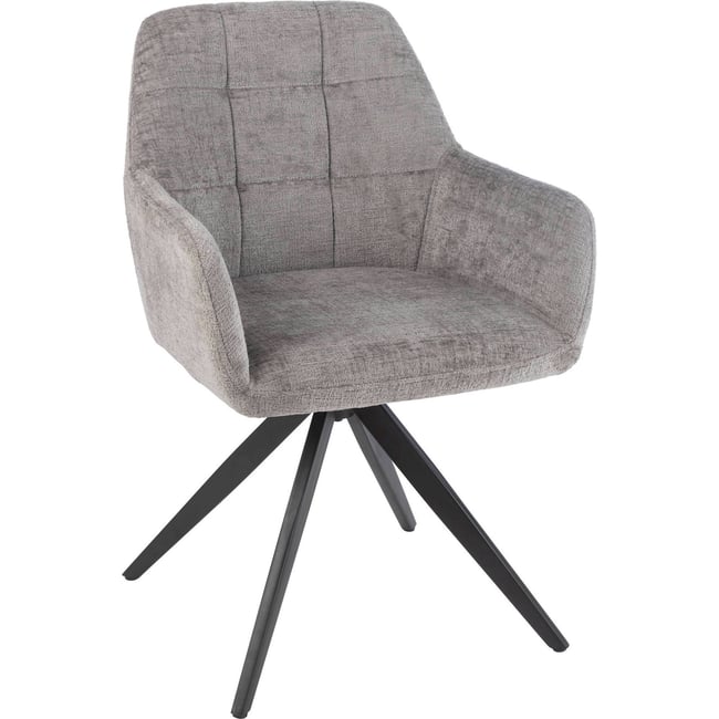 Chaise pivotante en tissu Couleur gris et noir <span itemprop=
