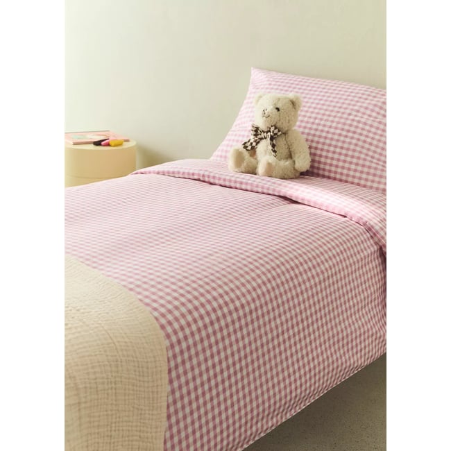 Housse de couette coton carreaux vichy Lit 90 cm - MANGO HOME