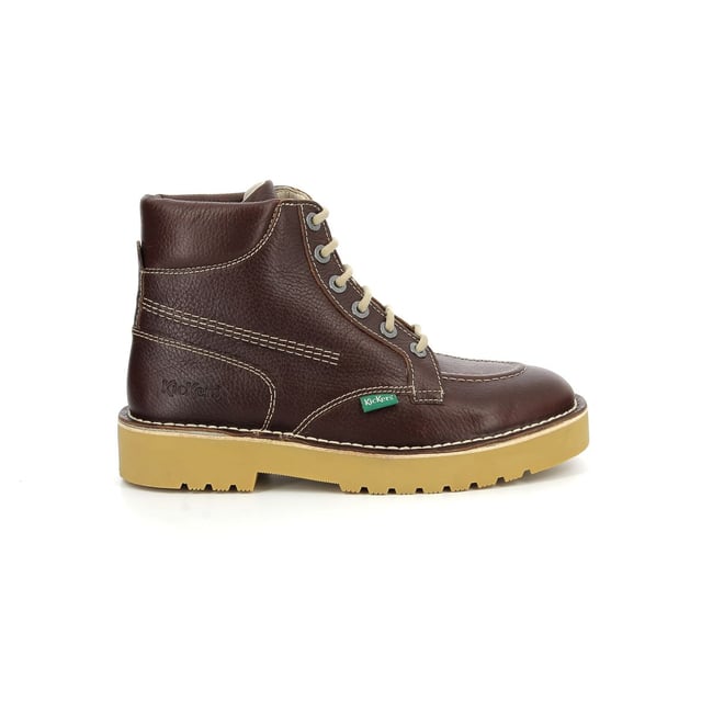 Bottines Kickers Vintage Marron Foncé Croûte De Cuir Taille 36 - Très Bon état