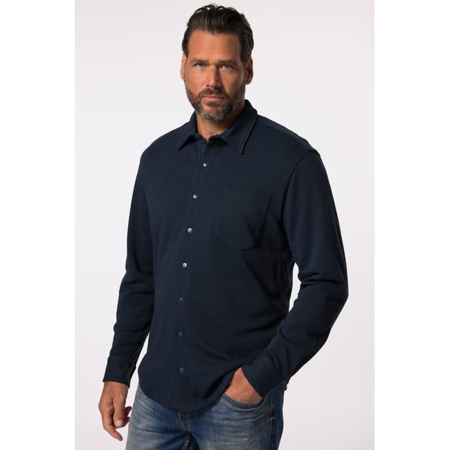 Chemise en molleton bleu marine <span itemprop=