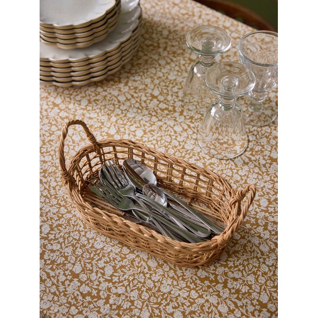 Panier de table en rotin - Taille M Couleur beige clair <span itemprop=