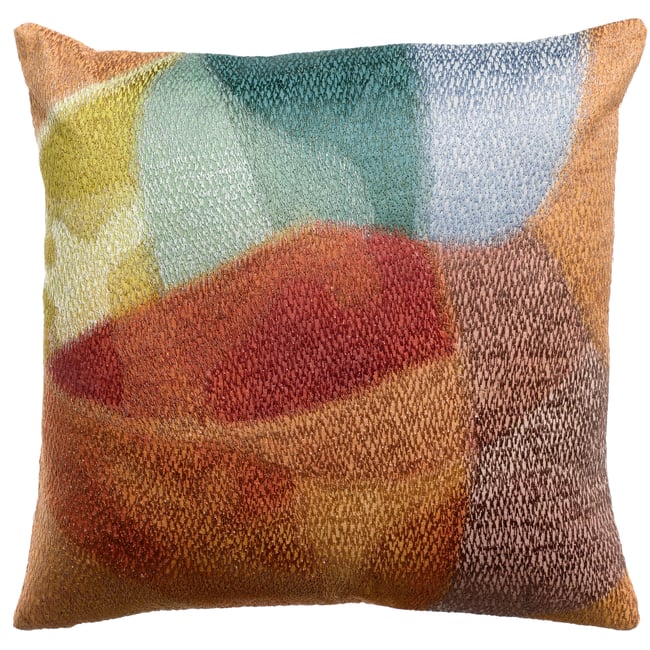 Coussin brodé Envolée Douce multico <span itemprop=
