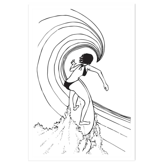 Poster surfeuse tube - HEXOA