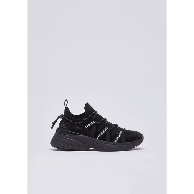 Sock-sneakers à imprimé python noir <span itemprop=