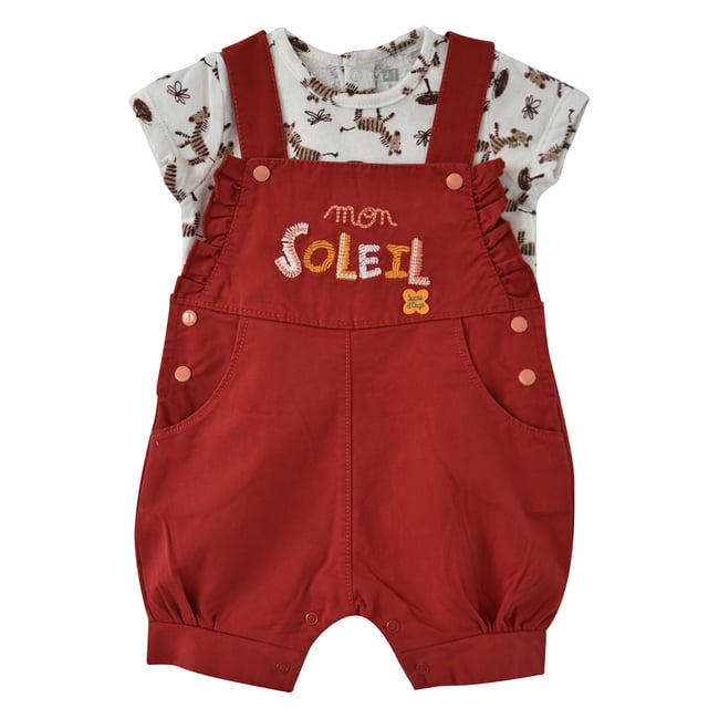 Tee shirt salopette rouge eloÏse rouge <span itemprop=