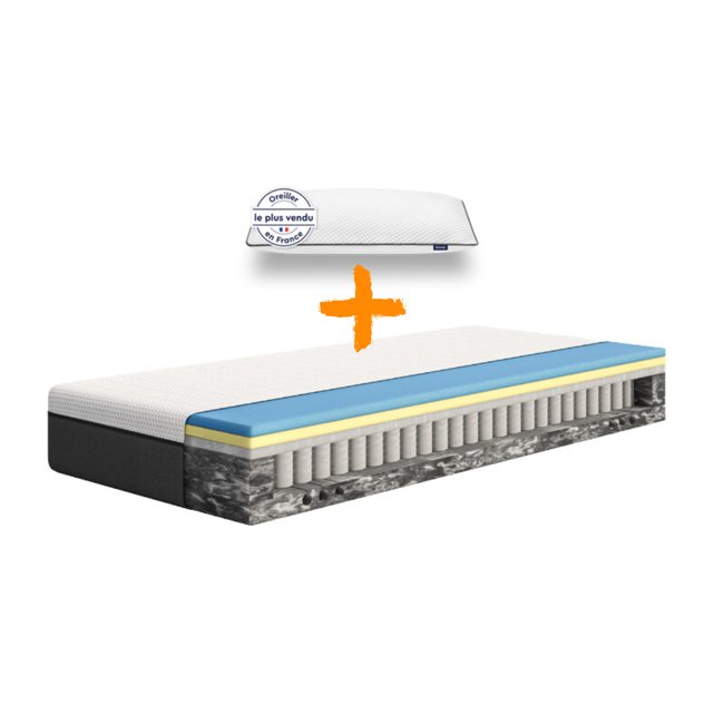 Pack Matelas Hybride + Oreiller Original Couleur blanc <span itemprop=