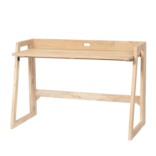 Bureau pliant en bois Salomon 120 cm - SALOMON Couleur blanc <span itemprop=