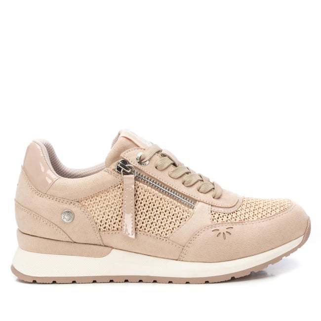 Baskets Plaine Décontractée Fermeture éclair beige <span itemprop=