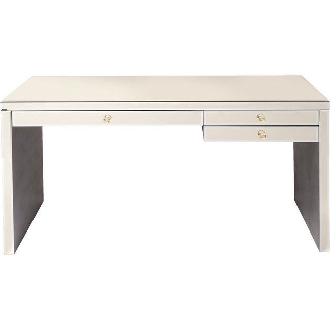 Bureau en verre miroir, LUXURY Couleur champagne <span itemprop=