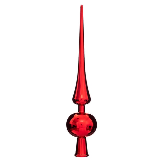 Cimier 1 boule brillant rouge 28cm Couleur rouge <span itemprop=