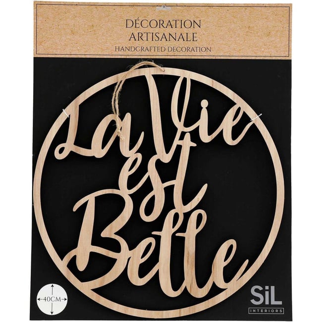 Décoration murale La vie est belle 40 cm Couleur v019845 <span itemprop=