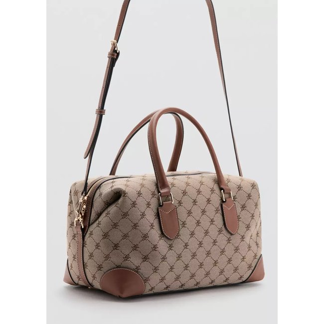 Sac bowling logo jacquard marron moyen <span itemprop=