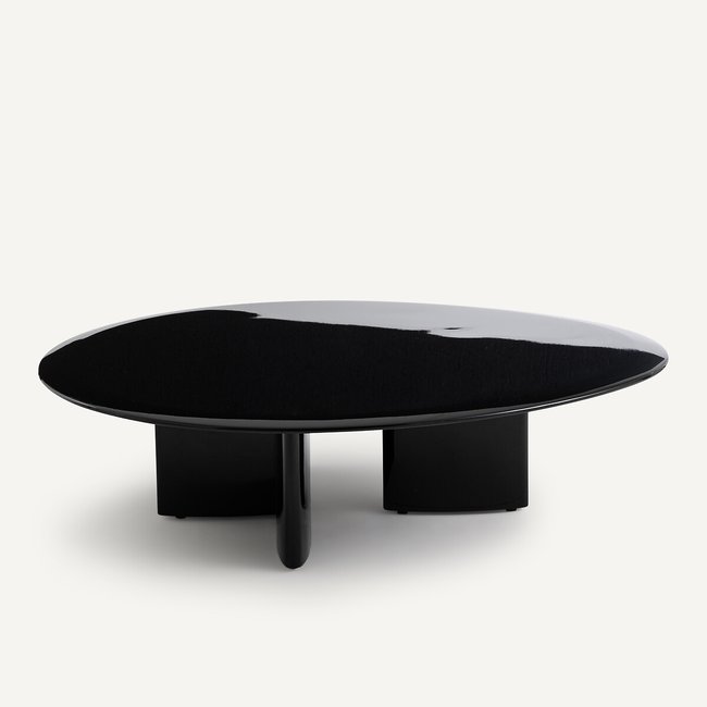Table basse laquée, Laki Couleur noir laqué <span itemprop=