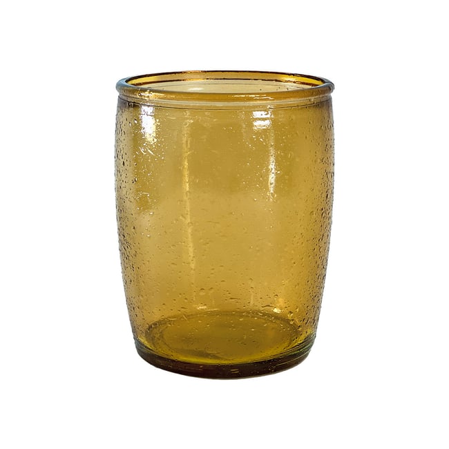 Gobelet en verre recyclé BUBBLES Couleur miel <span itemprop=