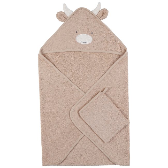 Cape de bain beige <span itemprop=