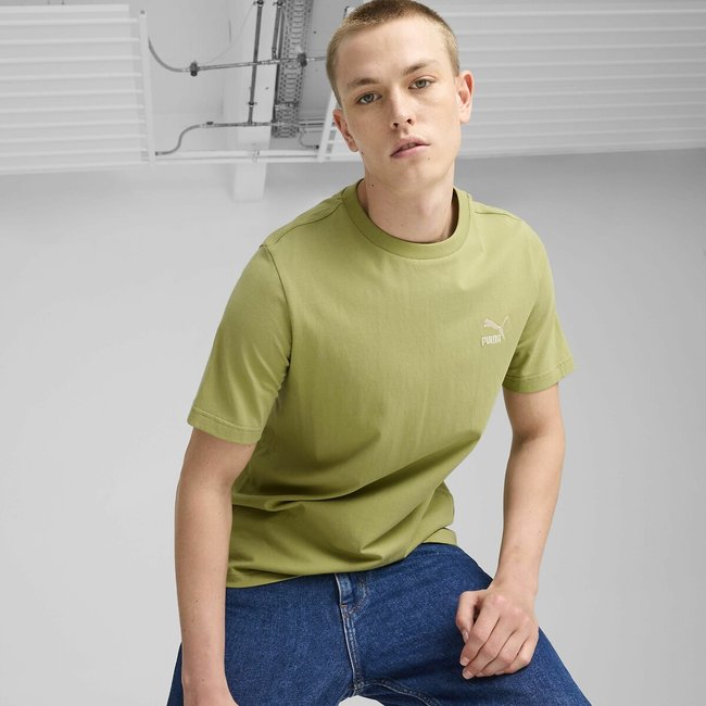 T-shirt de mangas curtas com logótipo pequeno verde <span itemprop=