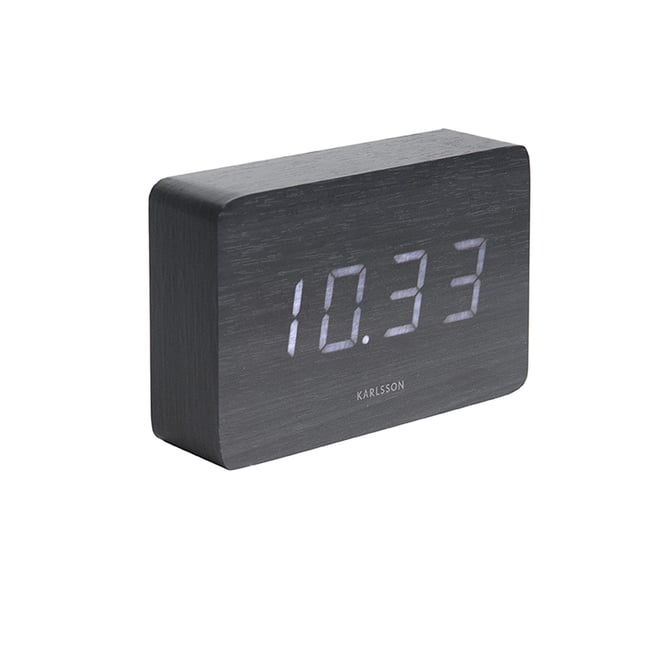 Réveil Placage bois Couleur noir <span itemprop=