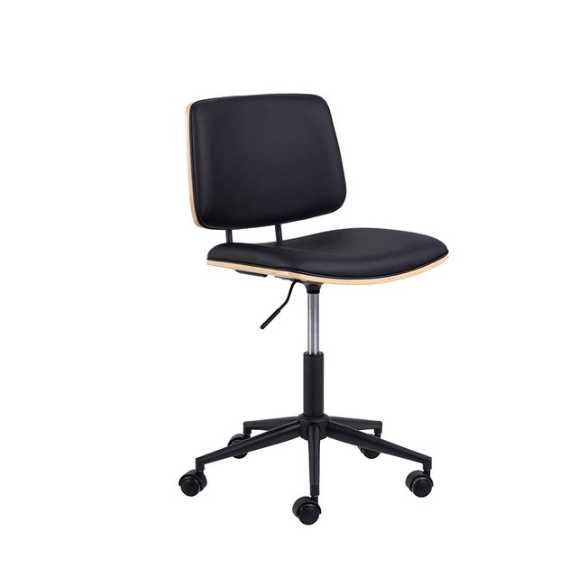 Chaise de bureau en simili- LYCOREA Couleur noir <span itemprop=
