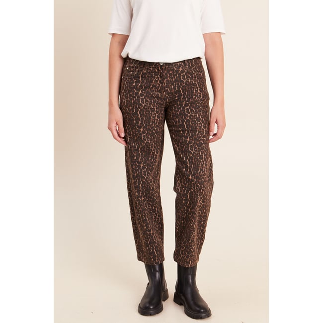 Pantalon magique Le Léger coupe barrel marron cognac <span itemprop=