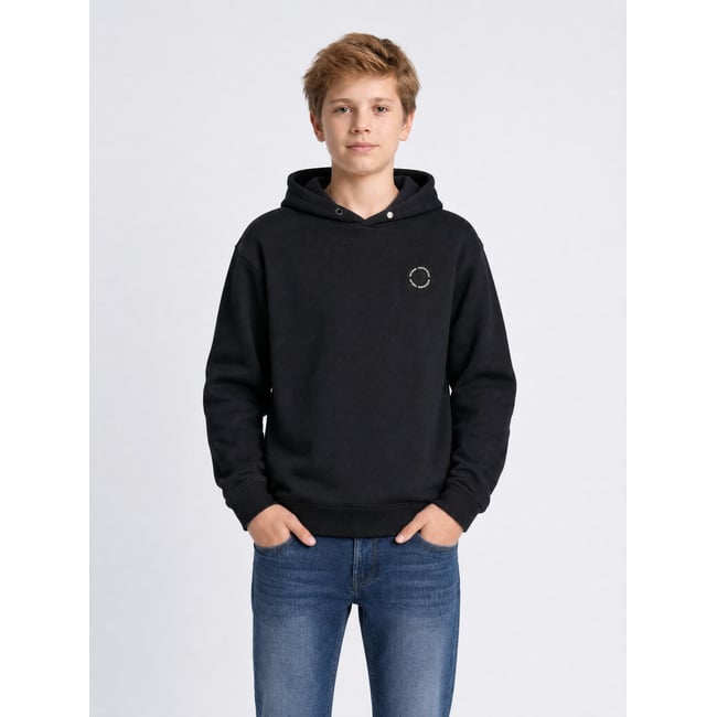 Sweat à capuche forgeland noir deep black <span itemprop=