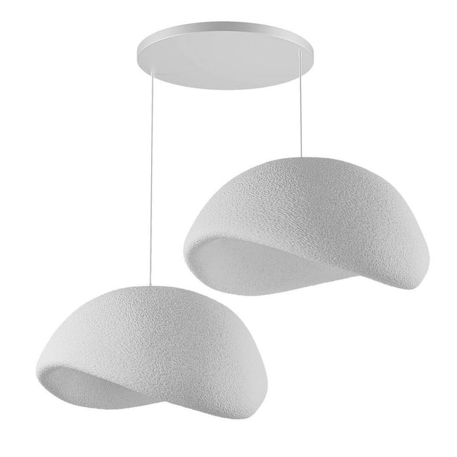 Suspension 2 lampes organiques D50cm NOXIS Couleur blanc <span itemprop=