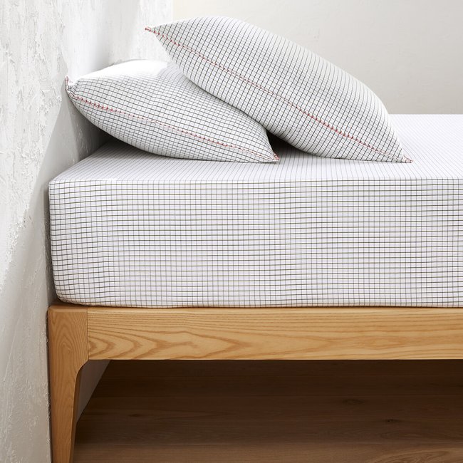 Hoeslaken in flanel, omslag 30 cm, St Lary. <span itemprop=
