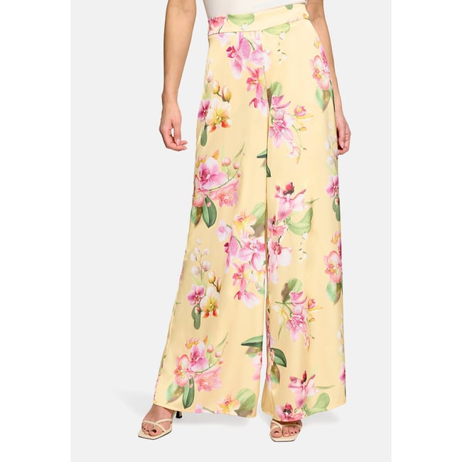 Pantalon Marlene à imprimé à fleurs yellow/rosé <span itemprop=