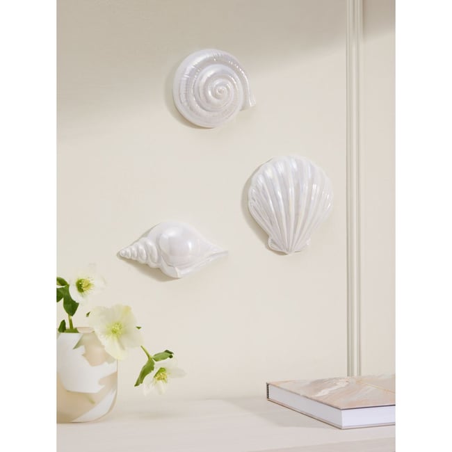 Plaque murale en céramique, lot de 3 Couleur blanc <span itemprop=