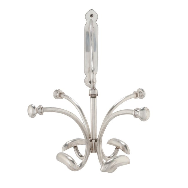 Porte manteaux mural 8 patères Couleur argent <span itemprop=