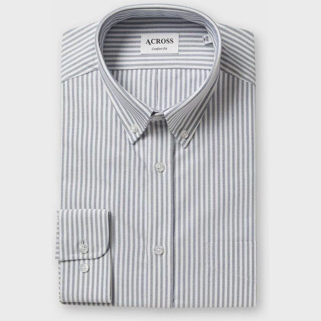 Chemise Confort fit coton Oxford Authentic à rayures - ACROSS