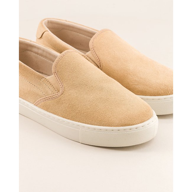Basket slip-on mixte cuir suède beige ELLIS beige <span itemprop=
