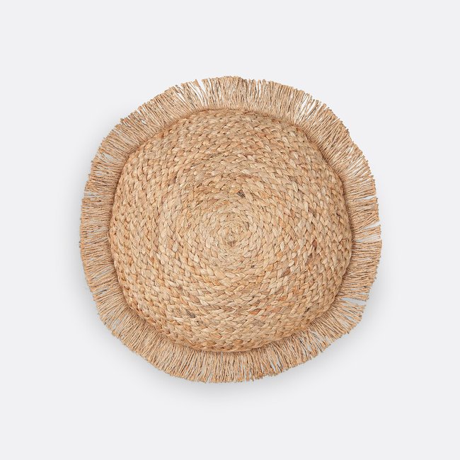 Kissen Ceylan, Jute, rund natur <span itemprop=