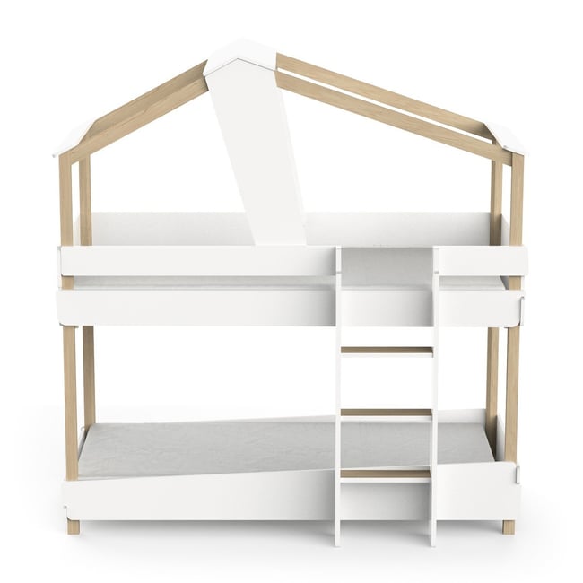 Lits superposés 90x200 H214 cm - TIMBER Couleur blanc <span itemprop=
