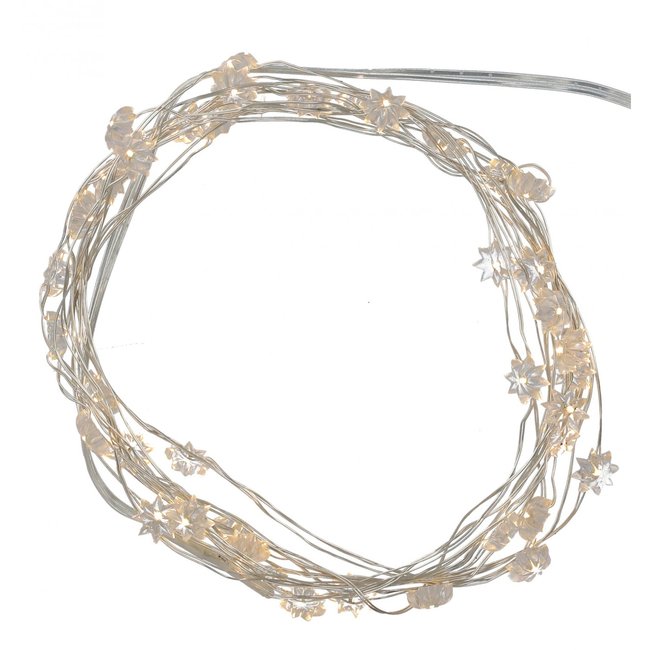 Guirlande LED Silke à Piles Couleur argenté <span itemprop=